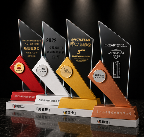 Stepped Peak Acrylic Award Set - custom acrylic awards with your logo